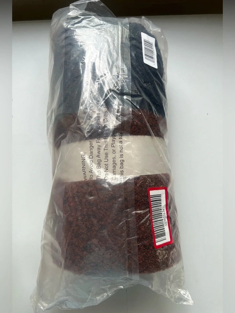 Threshold Plush Throw Blanket - Deep Burgundy & Black